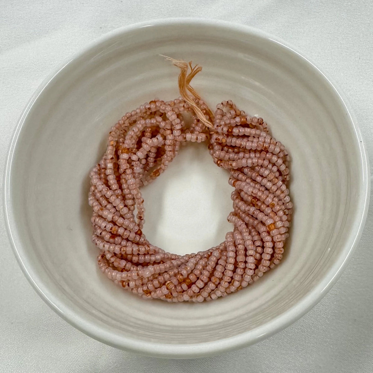 11/0 Charlotte Cut *Premium Seed Bead- White Opal Rose Gold Lined *10g Hank* India Sheen Charlotte Cut Seedbeads