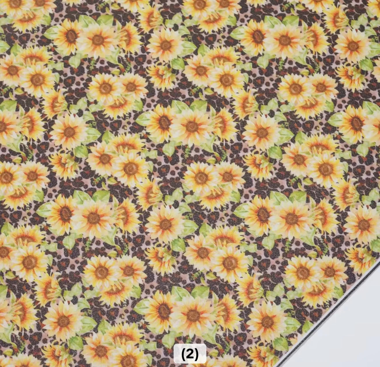 20*33cm Animal Sunflower Print Background, Long Leatherette Sheets Leatherette