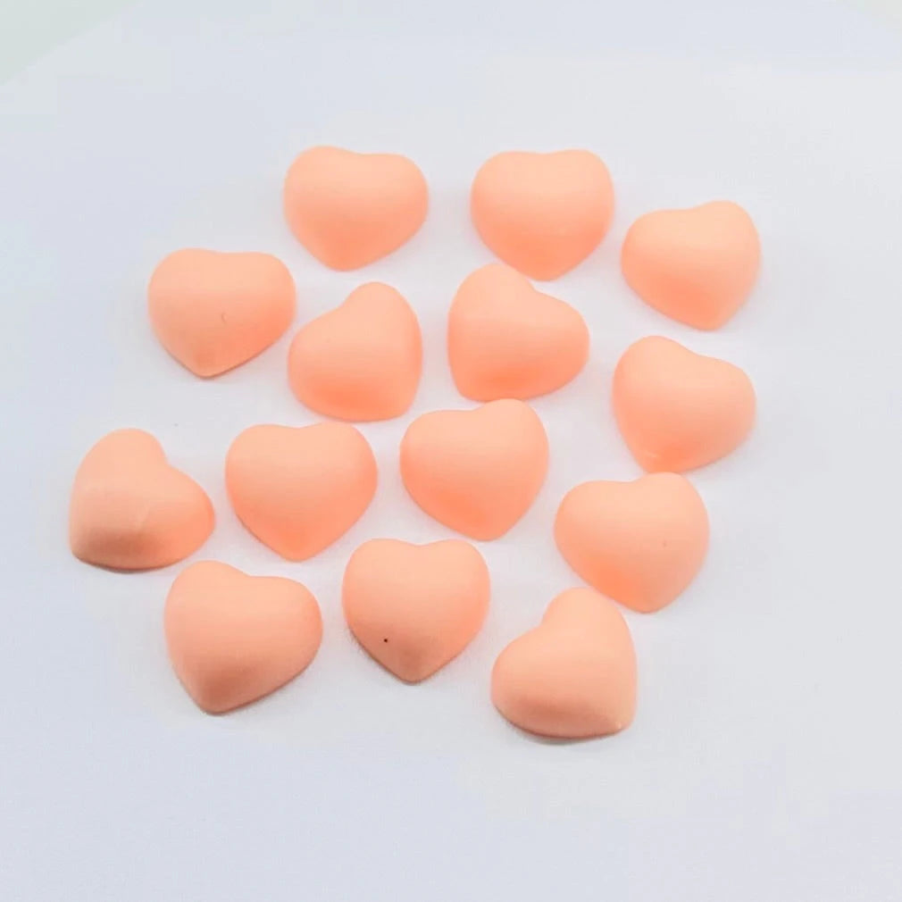 12*13mmm Mixed Matte MINI Hearts, Glue on, Resin Gems (Sold in Pair) Resin Gems