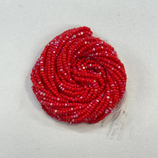 13/0 Charlotte Cut Seed Bead - Patina Light Red Opaque AB 10g India Sheen Charlotte Cut Seedbeads