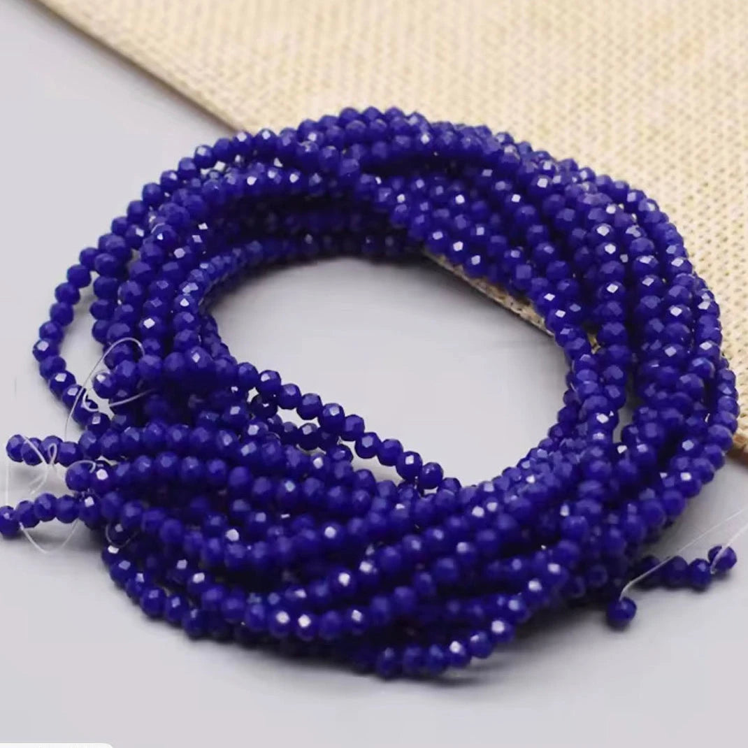 3mm Cobalt Blue Colour Bicone Glass Beads 100pcs Bicone/Rondelle