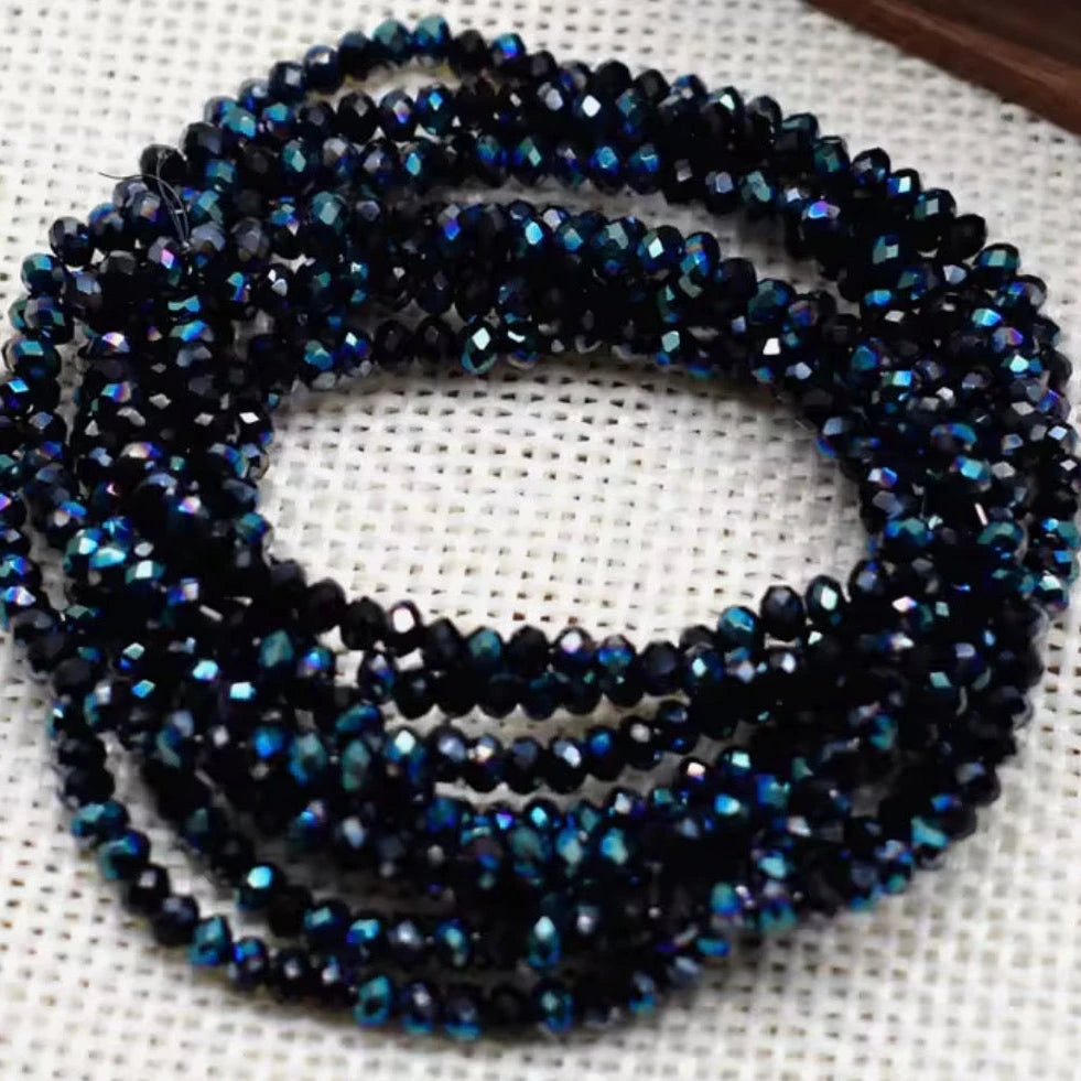 2mm Black Blue 160pcs Sundaylace Creations & Bling