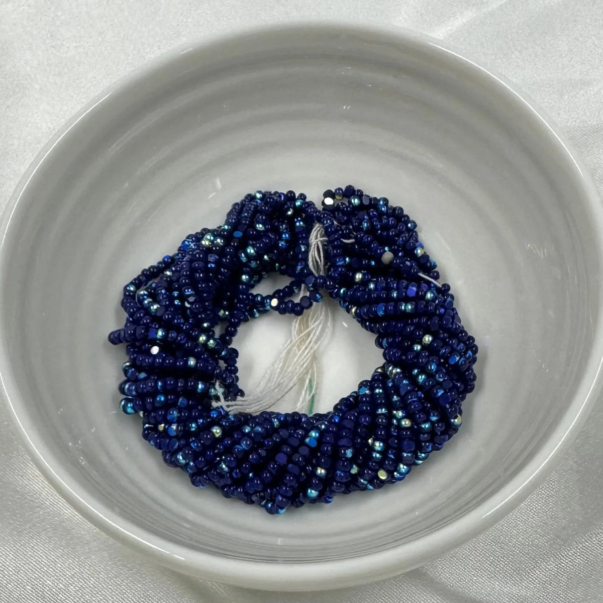 11/0 Charlotte Cut Seed Bead- Patina Opaque Dark Navy Blue Aurore Boreale *10g Hank* India Sheen Charlotte Cut Seedbeads