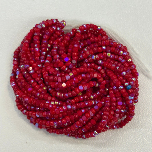11/0 Charlotte Cut Seed Bead - Patina Dark Red Opaque Aurore Boreale (10g) India Sheen Charlotte Cut Seedbeads