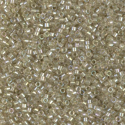 Delica 11/0 Sparkling Celery Lined Light Tea Rose AB (1766v) (5.2g) Miyuki Delica Beads