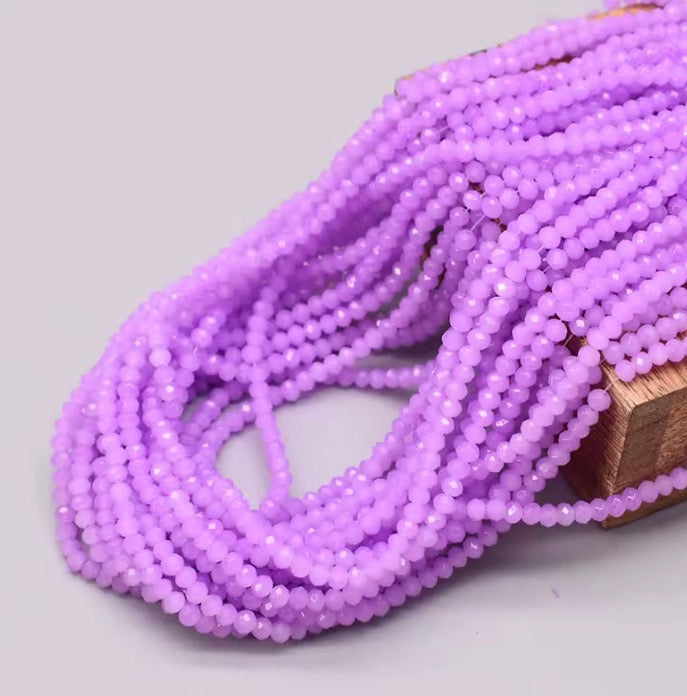 3*4mm Orchid Purple Opal Glass Rondelle Beads (~8 Inch Strand) Sundaylace Creations & Bling