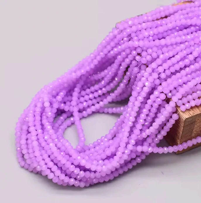 3*4mm Orchid Purple Opal Glass Rondelle Beads (~8 Inch Strand) Sundaylace Creations & Bling