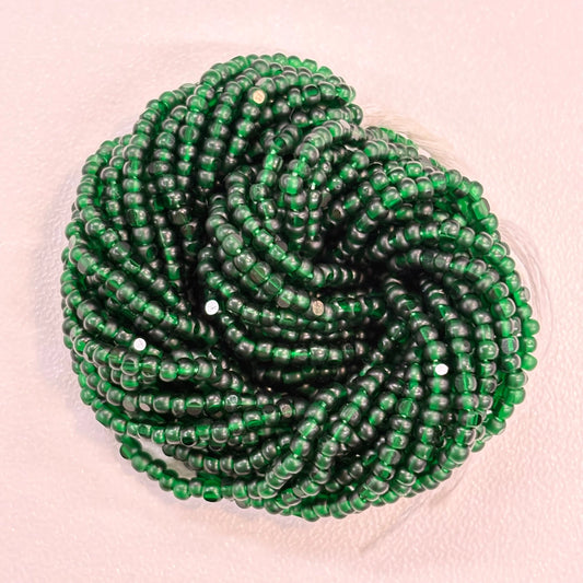 11/0 Charlotte Cut Seed Bead - Deep Green Transparent (10g) India Sheen Charlotte Cut Seedbeads