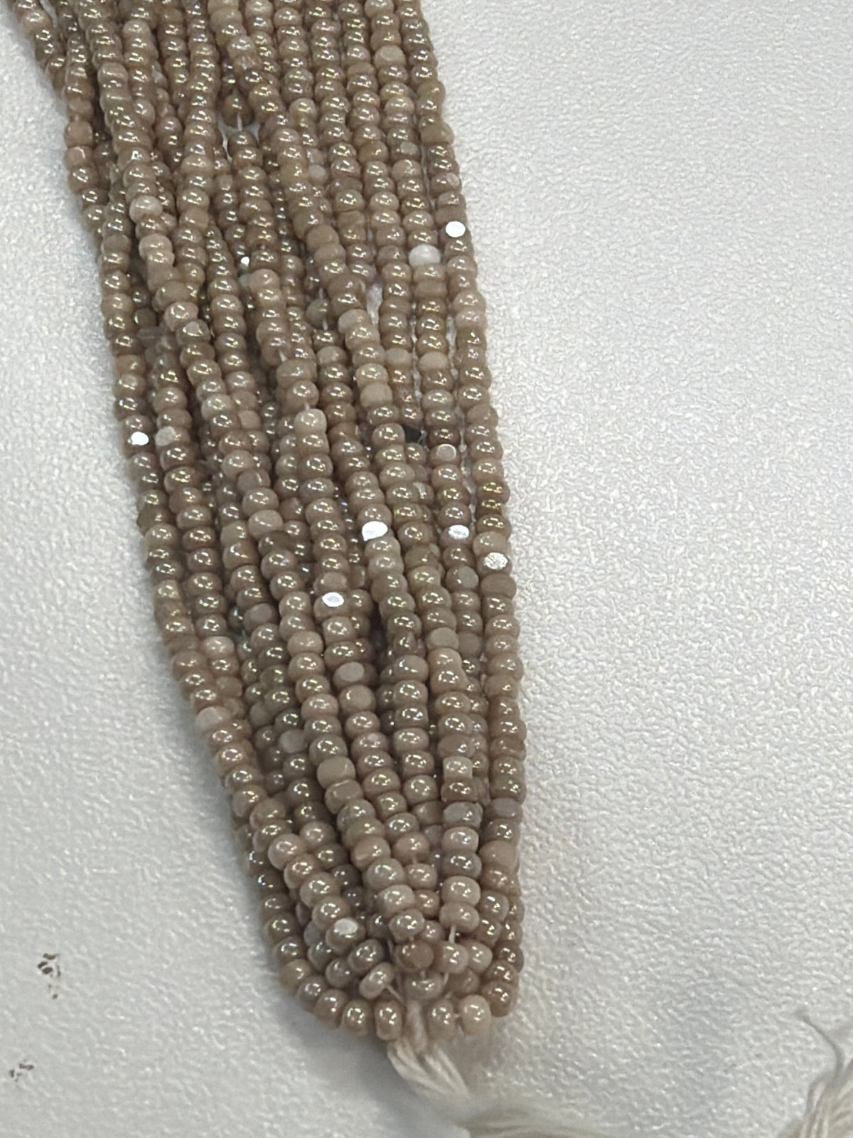 11/0 Charlotte Cut Seed Bead -Dark Beige Tan Opaque India Sheen Charlotte Cut Seedbeads