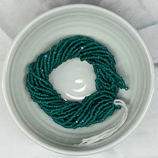 11/0 Charlotte Cut Seed Bead- White Lined Teal Aqua *10g Hank* India Sheen Charlotte Cut Seedbeads