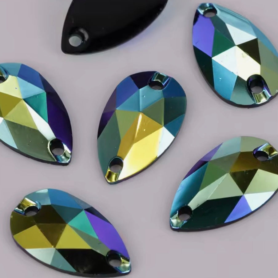 13*22mm Teardrop Peridot Ab (Sold In Pairs) Sundaylace Creations & Bling