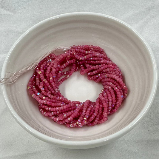 11/0 Charlotte Cut Seed Bead - Patina Opal Neon Red AB 10g India Sheen Charlotte Cut Seedbeads
