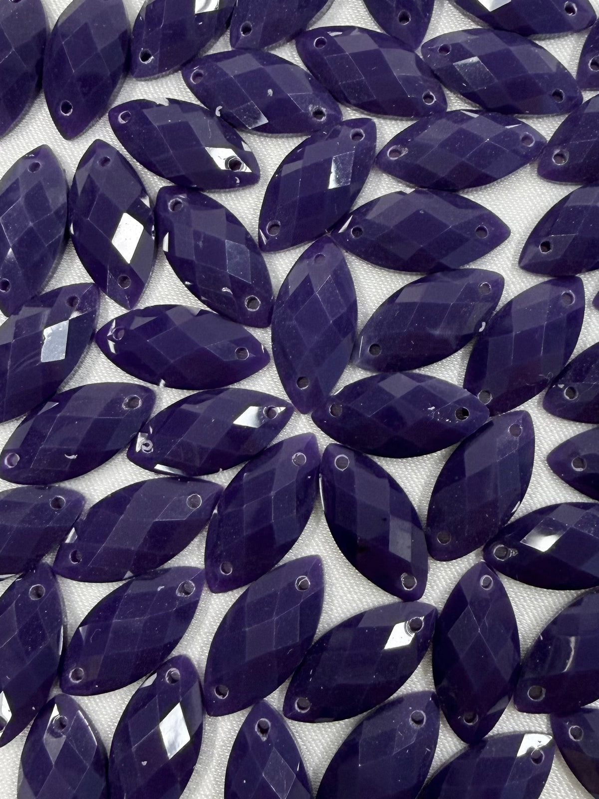 7*15mm Solid Purple Navette, Glue on, Resin Gem (Sold in 12 pcs) Resin Gems