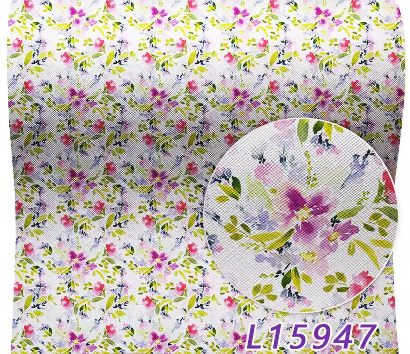 20*33cm "Mother's Day Florals" Print Background, Long Leatherette Sheets Leatherette