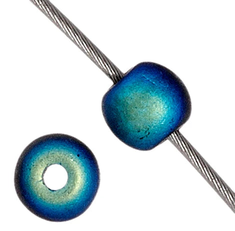 4mm Tanzanite Blue Black jet matte AB Glass Pearl Beads (100pcs) Crystal Lane Rondelle