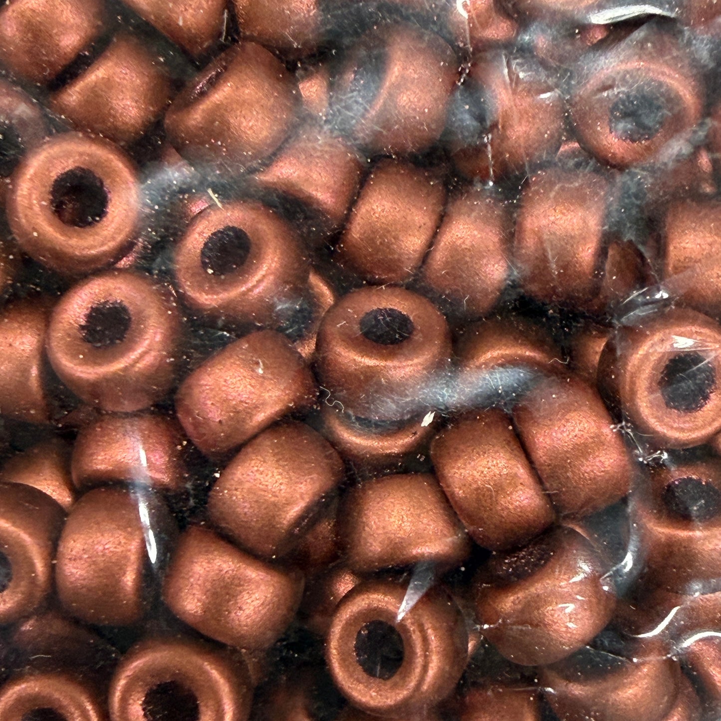 6mm Preciosa Glass Mini Crow Beads - Metallic Dark Copper (500pcs) 6/0 Pony Beads