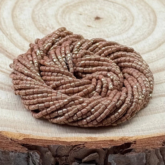 3 Cut 9/0 Beads Opaque High Luster Rose Brown *HANK 9SC393-RL Tri-Cut Beads Preciosa
