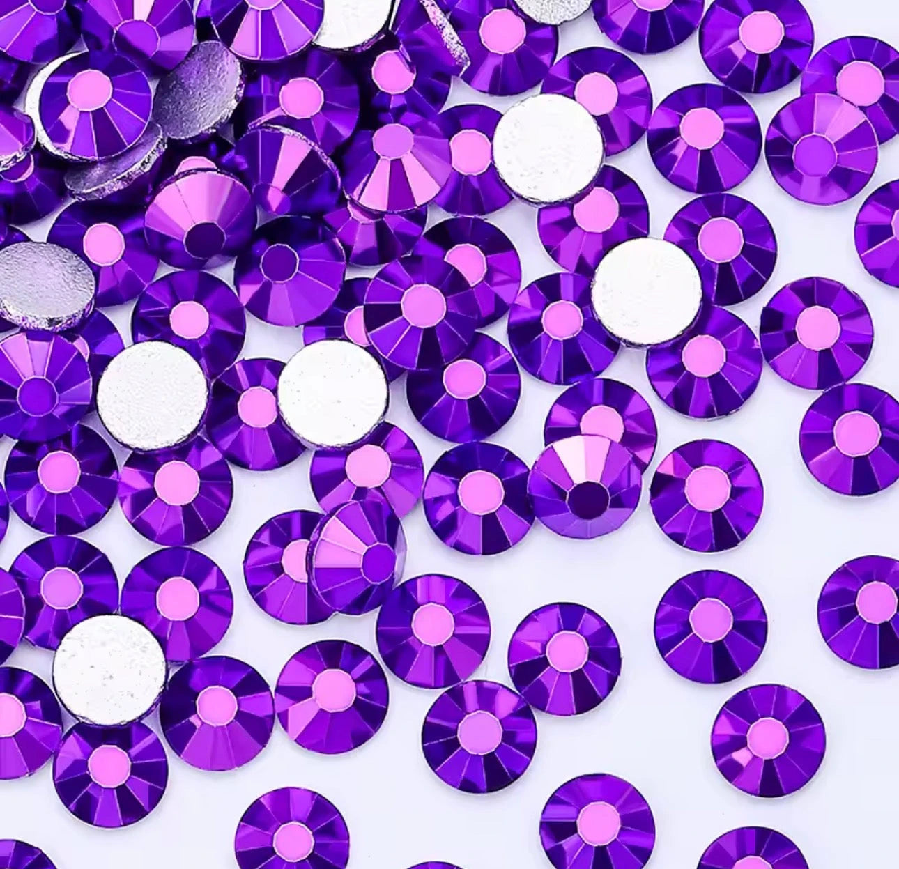 Ss30 (6mm) Metallic Violet Purple Mini Rivoli, Glue on, Fancy Glass Gem (Sold in 5g) Fancy Glass Gems