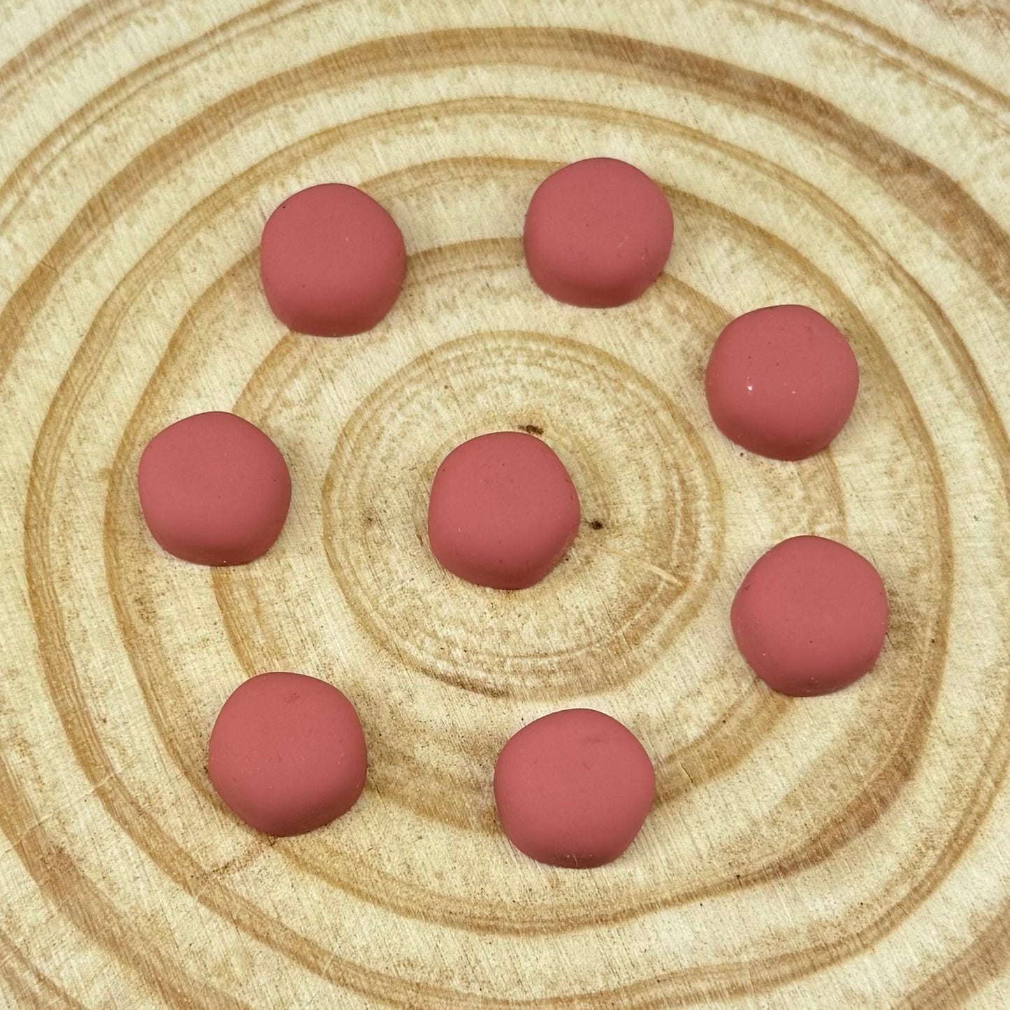 15mm Terra Cotta Tumbled Textured Matte Dome Round, Glue on, Resin Gems (Sold in Pair) Resin Gems
