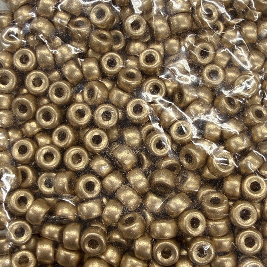 6mm Preciosa Glass Mini Crow Beads - Metallic Gold (500pcs) 6/0 Pony Beads