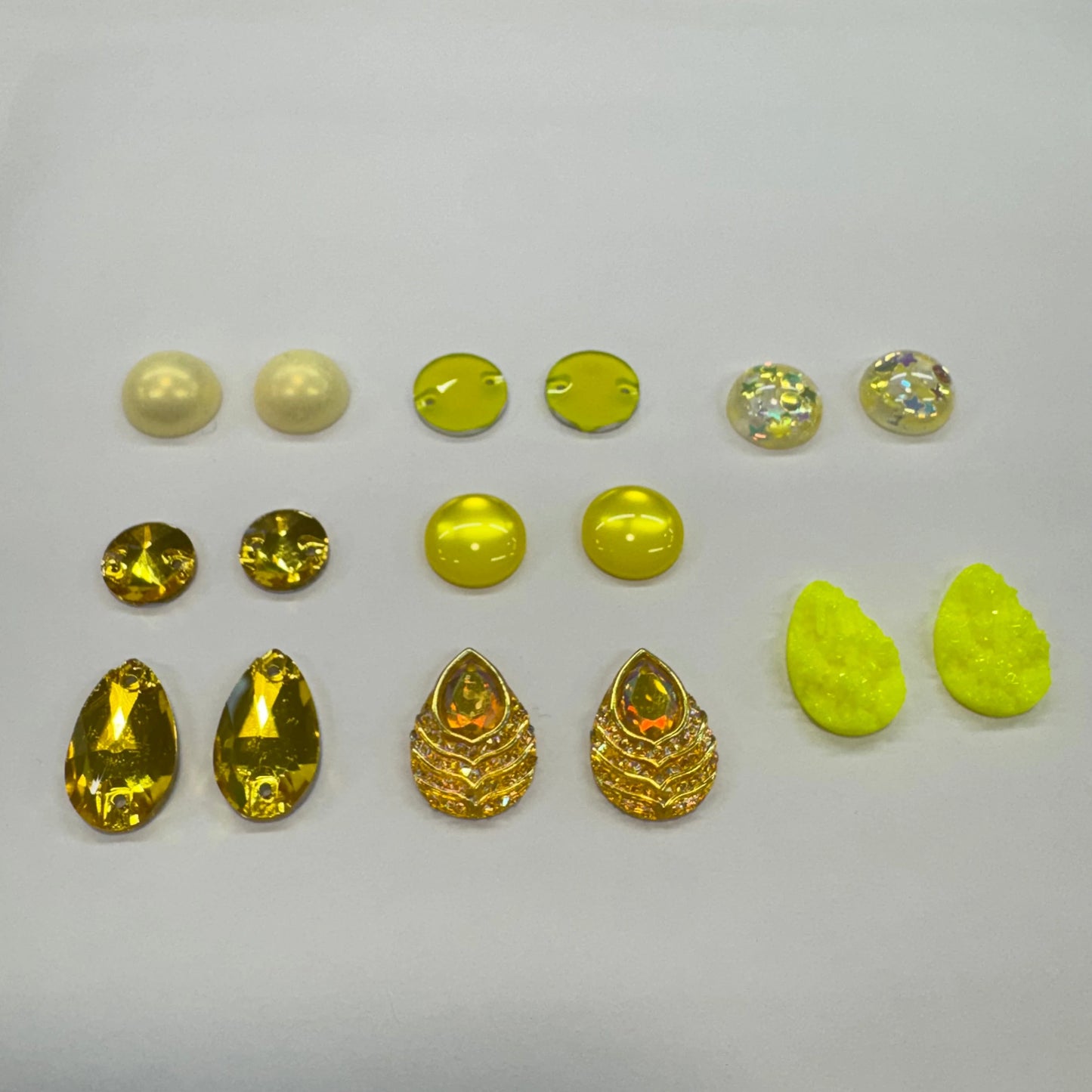 “Bananas" 8 Pairs of Resin Gem Set, Promotions Sundaylace Creations & Bling