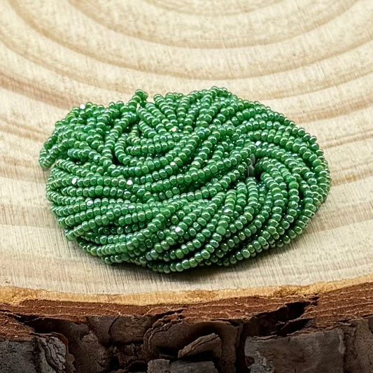 13/0 Charlotte Cut Beads - Sfinx LUSTER Green, Preciosa Seed Bead *Hank Czech Preciosa Charlotte Cut Seedbeads
