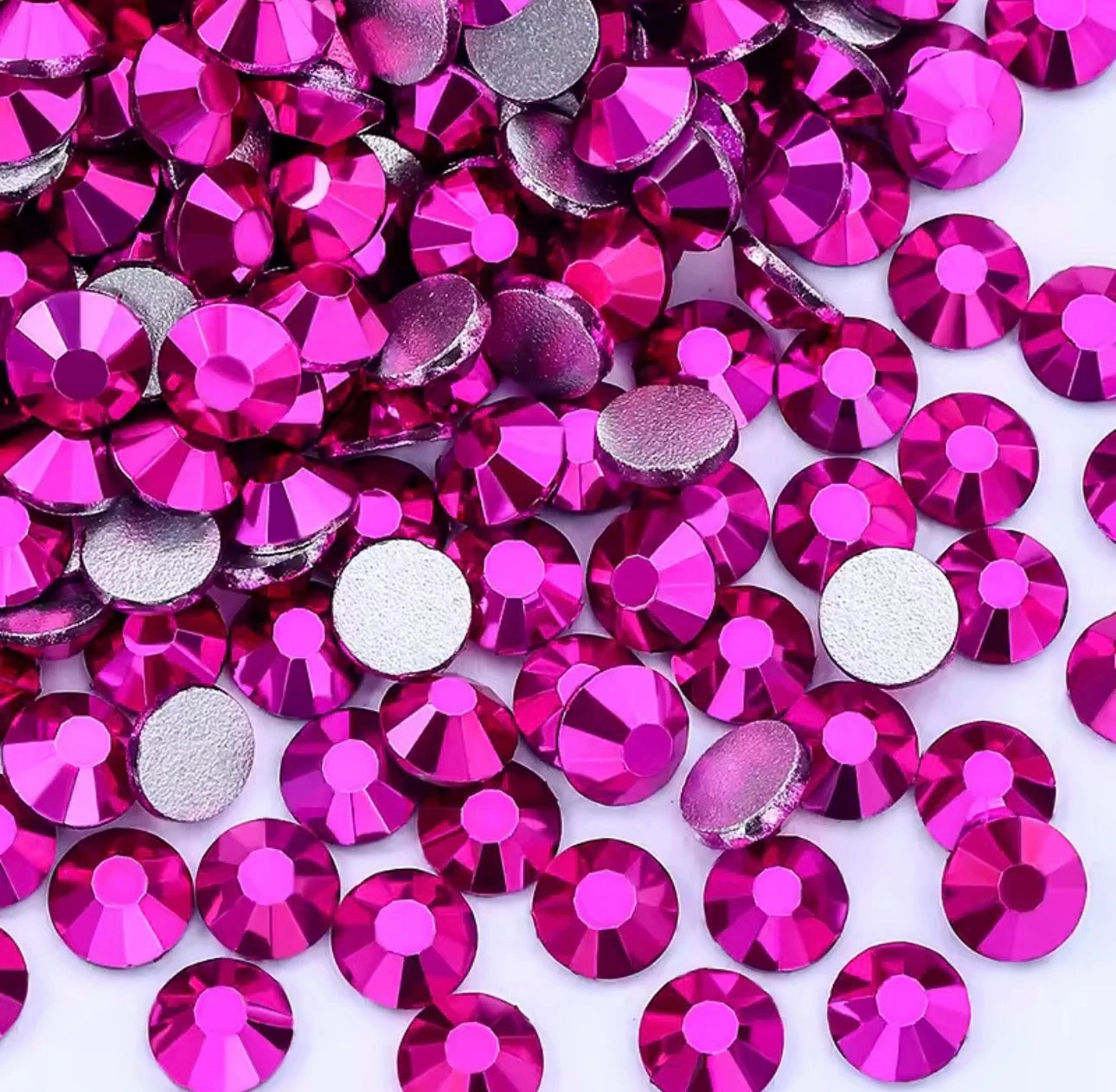 Ss30 Metallic Rose Pink Mini Rivoli, Glue on, Fancy Glass Gem (Sold in 5g) Fancy Glass Gems