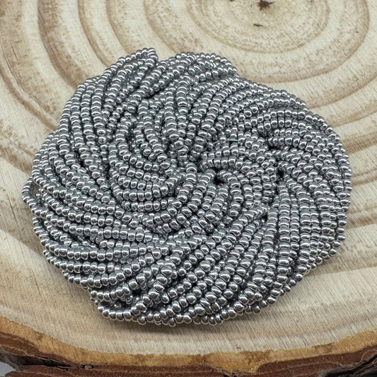 10/0 Silk Silky Silver, Preciosa Seed Bead *Hank 10/0 Preciosa Seed Beads