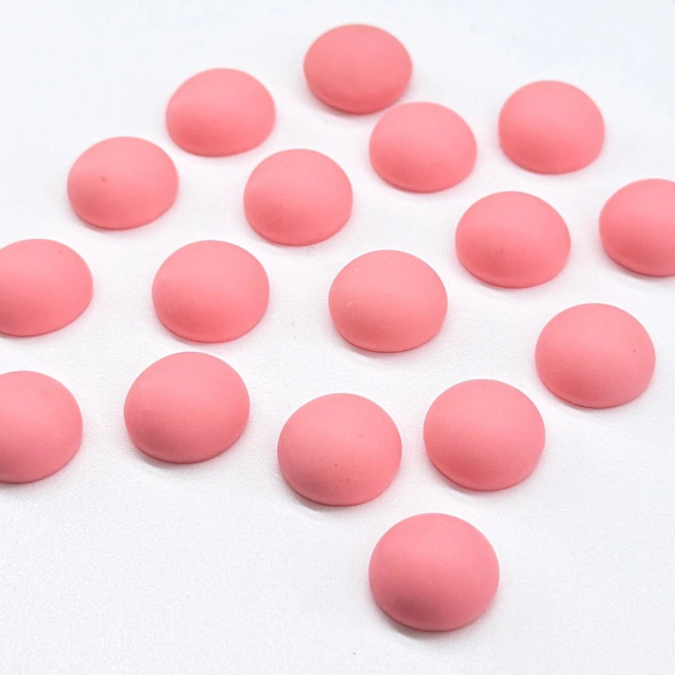 12mm Rose Pink Matte Dome (Sold in Pair) Resin Gems