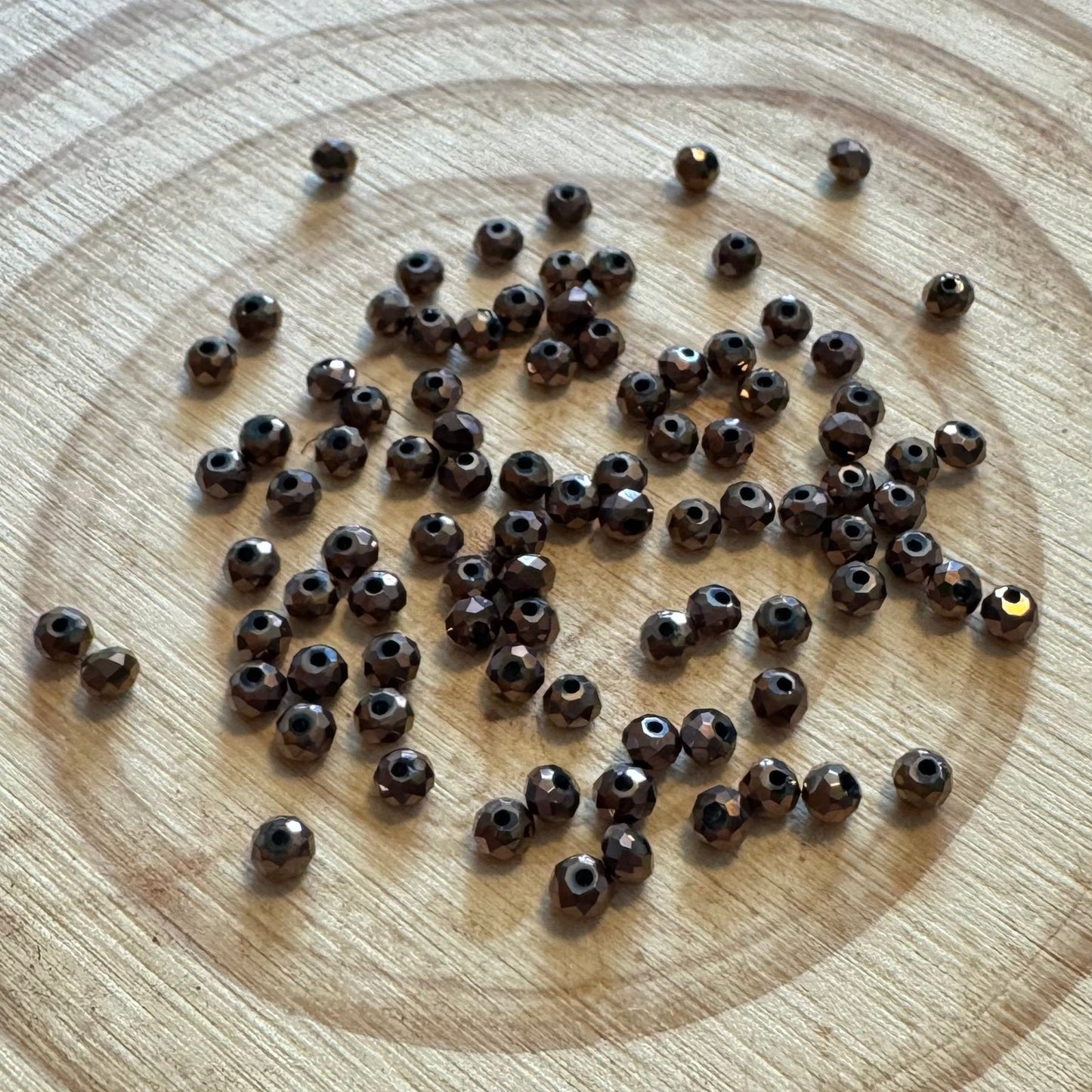 2*3mm Dark Brown Bronze Rondelle Beads Loose (3g) Sundaylace Creations & Bling