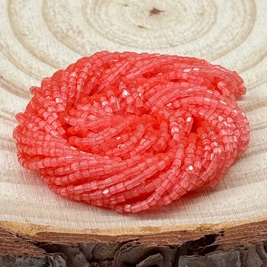 3 Cut 9/0 Beads Pink Lemonade Satin Solgel *Limited time Hank Tri-Cut Beads Preciosa