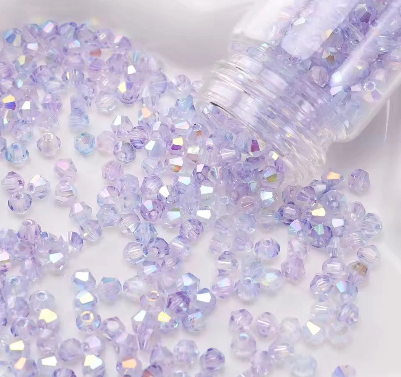 4mm, 2 Tone Light Blue and Purple AB Half Plated AB Grade AAA, Bicone Beads 9g Loose Sundaylace Creations & Bling