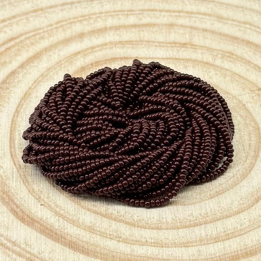 11/0 Chocolate Brown Opaque, Preciosa Seed Bead *Hank 11/0 Preciosa Seed Beads