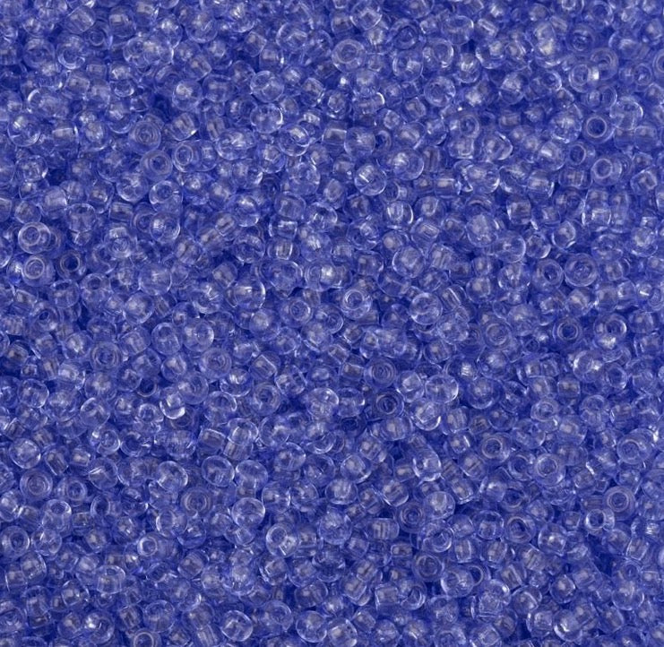 11/0 Blue Solgel Crystal Dyed Transparent, Preciosa Seed Bead (22g) 11/0 Preciosa Seed Beads