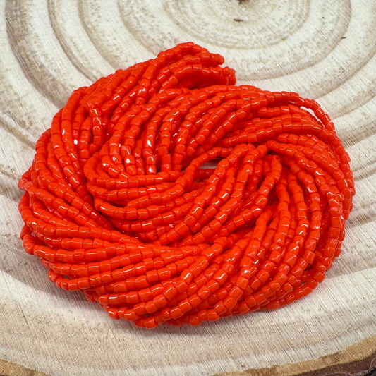 3 Cut 9/0 Beads Opaque Dark Orange, *Limited time Hank Tri-Cut Beads Preciosa