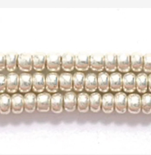 11/0 Metallic Silver, Preciosa Seed Bead * Hank (11sb812) 11/0 Preciosa Seed Beads
