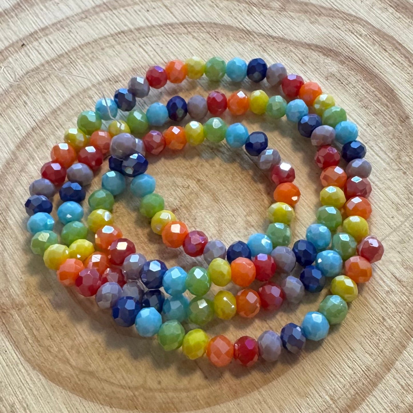 4mm Rainbow Rondelle Beads (~16.5 Inch Strand) Sundaylace Creations & Bling