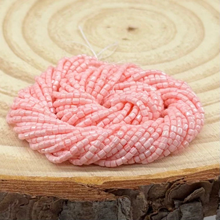 3 Cut 9/0 Beads, Blush Pink Solgel Opaque *Limited time Hank Tri-Cut Beads Preciosa