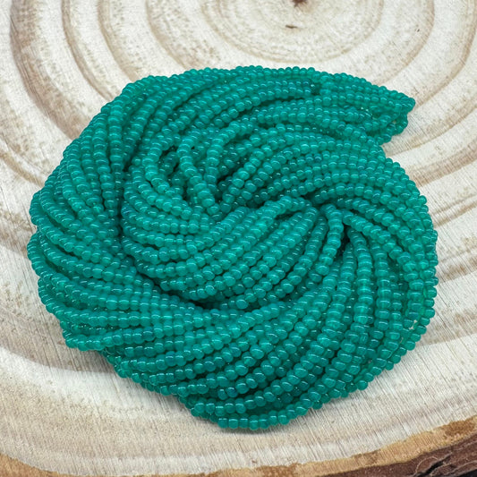 11/0 Bright Green Alabaster *Opal Dyed Preciosa Seed Beads *Limited time Hank 11/0 Preciosa Seed Beads