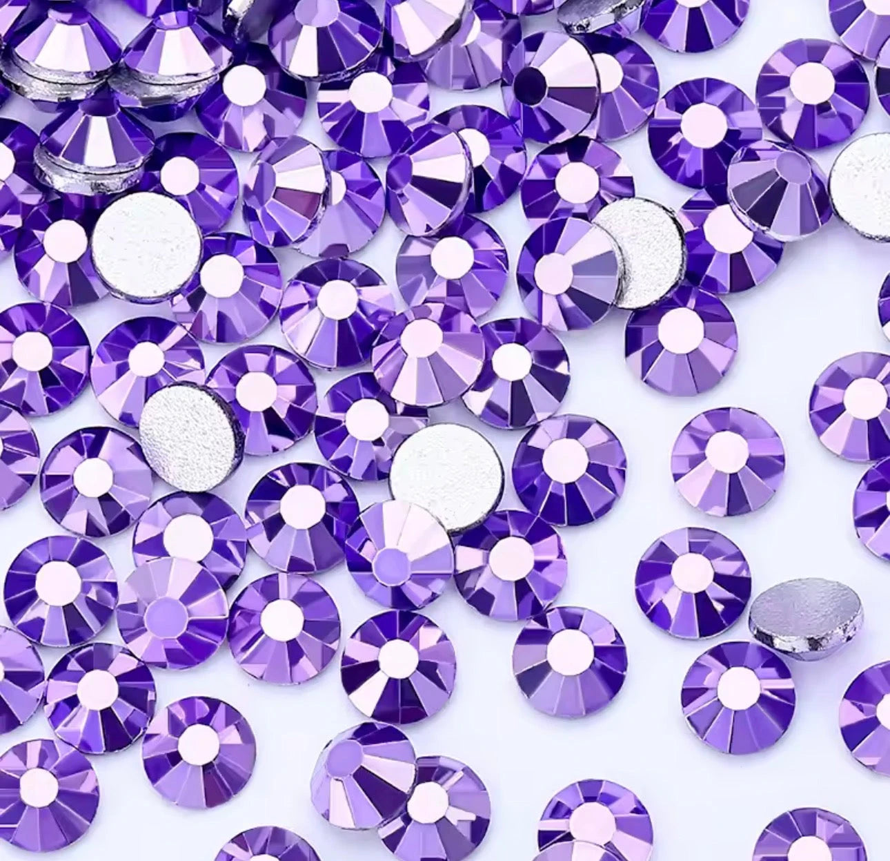 Ss30 Metallic Amethyst Violet Mini Rivoli, Glue on, Fancy Glass Gem (Sold in 5g) Fancy Glass Gems