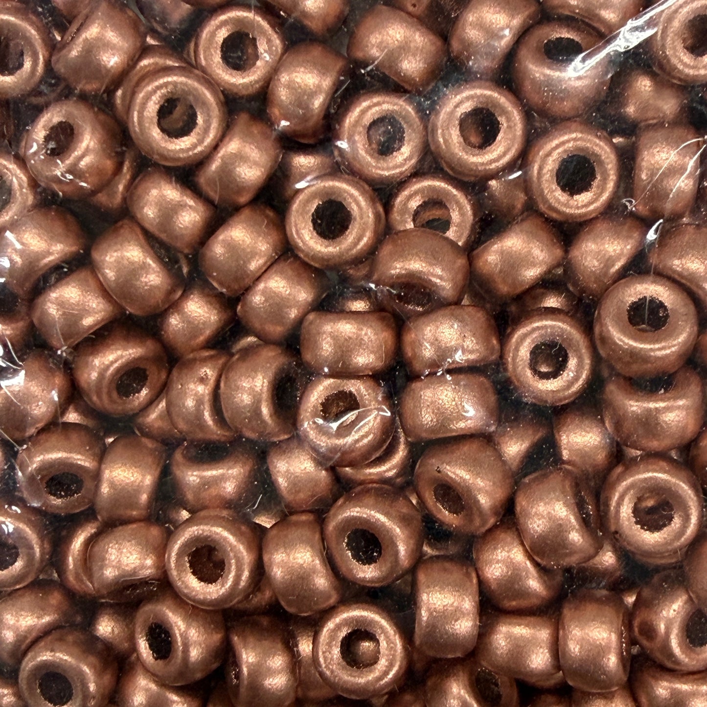 6mm Preciosa Glass Mini Crow Beads - Metallic Light Copper (500pcs) 6/0 Pony Beads