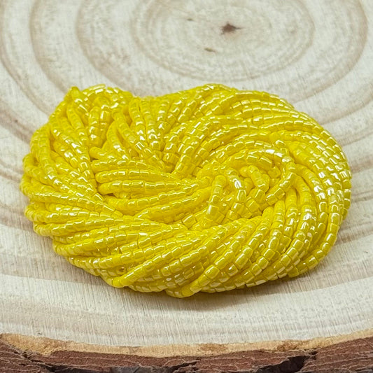 3 Cut 9/0 Beads Light Yellow Luster Opaque *Limited time Hank Tri-Cut Beads Preciosa