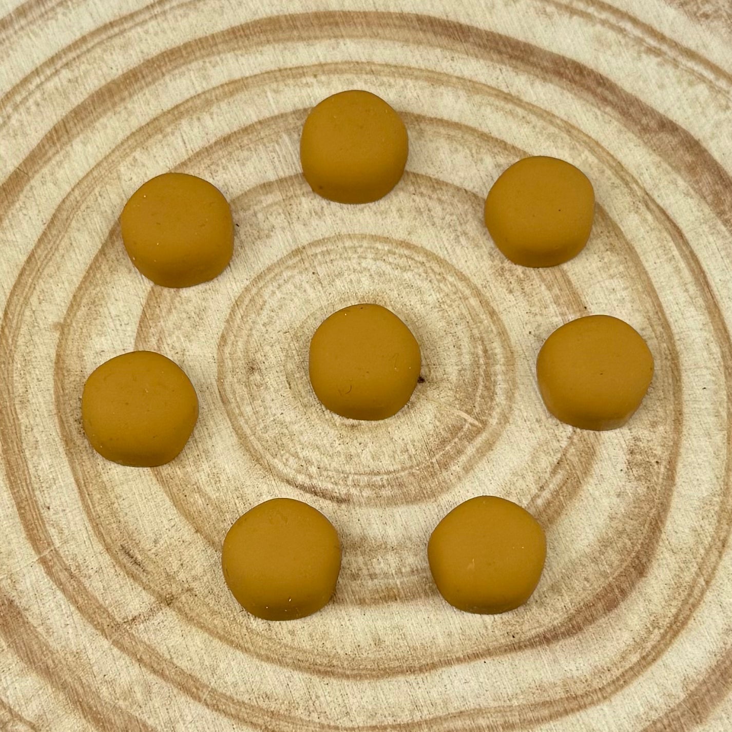 15mm Mustard Tumbled Textured Matte Dome Round, Glue on, Resin Gems (Sold in Pair) Resin Gems