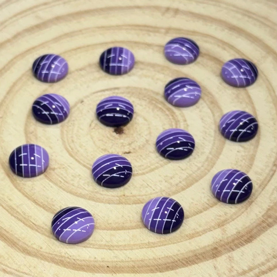 7mm Midnight Purple Round, Glue On, Resin Gem, (Sold in Pair) Sundaylace Creations & Bling