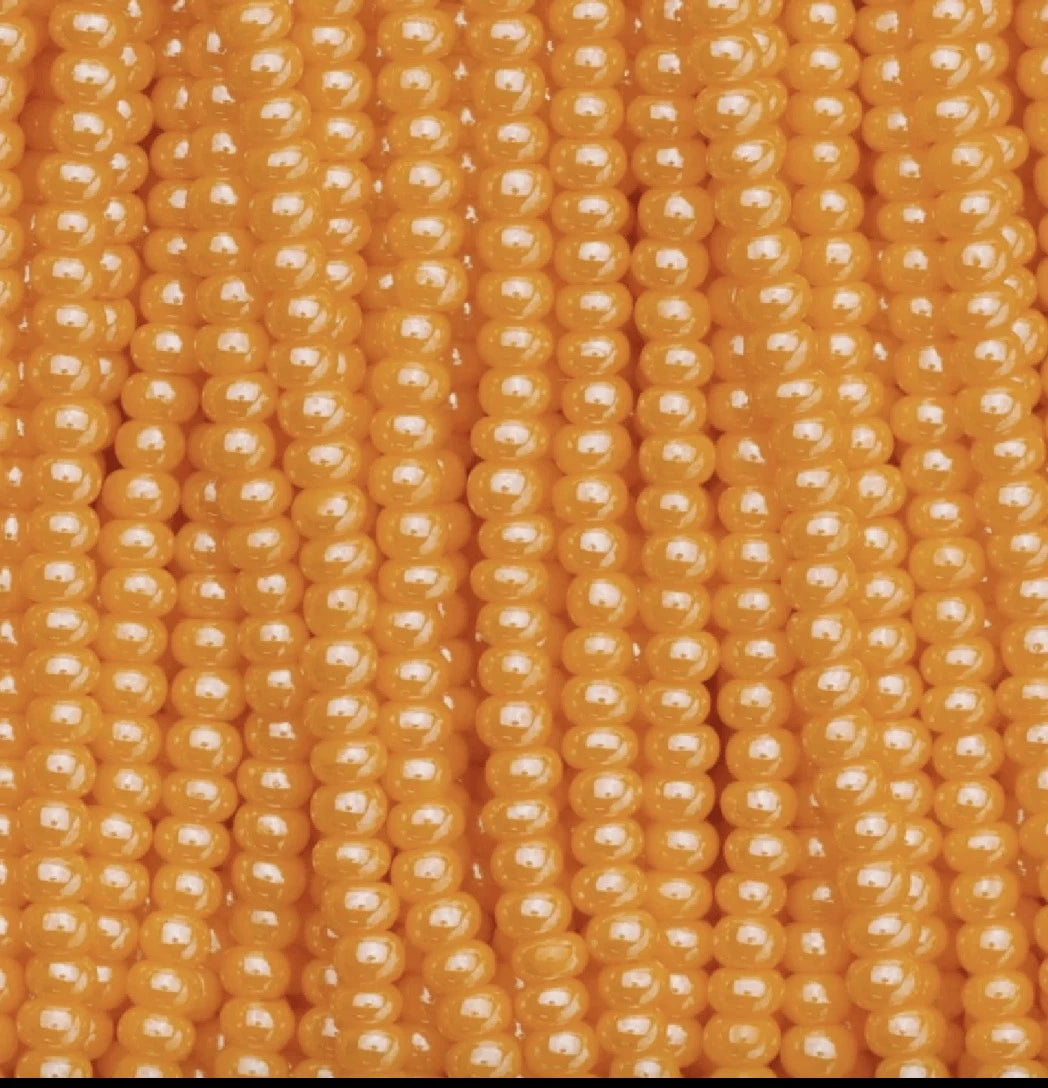 11/0 Light Orange Luster Opaque Preciosa Seed Bead *HANK* 11/0 Preciosa Seed Beads