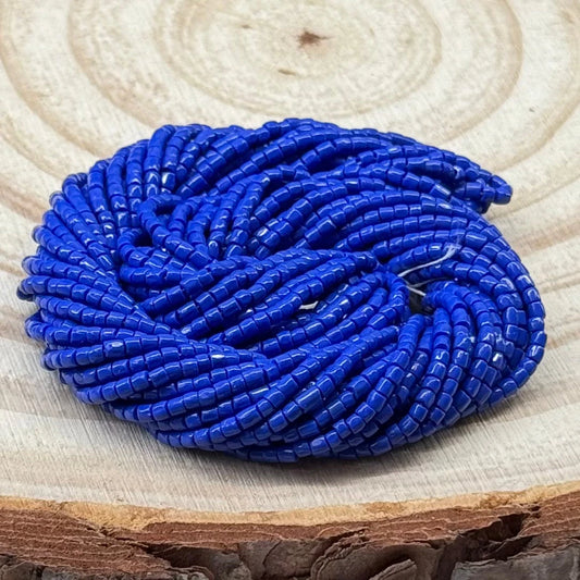 3 Cut 9/0 Beads Medium Blue Opaque *Hank Tri-Cut Beads Preciosa