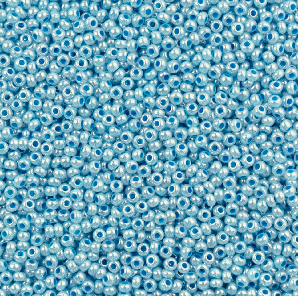 10/0 Aqua Blue Pearl Opaque Dyed, Preciosa Seed Beads (22g) 10/0 Preciosa Seed Beads