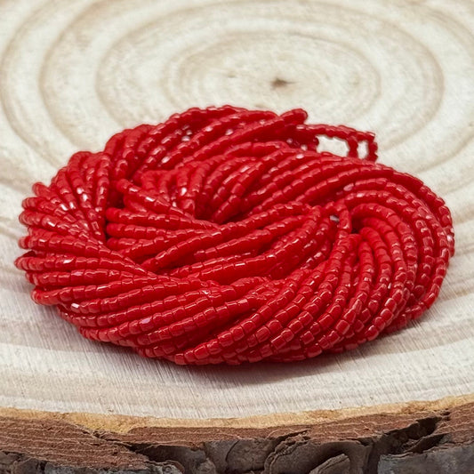 3 Cut 9/0 Beads Opaque Light Red Loose Tri-Cut Beads Preciosa