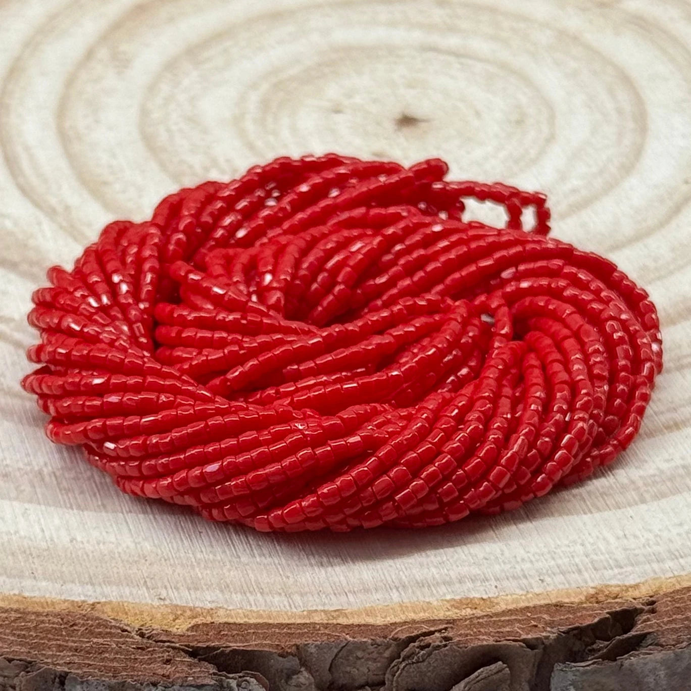 3 Cut 9/0 Beads Opaque Light Red Loose Tri-Cut Beads Preciosa