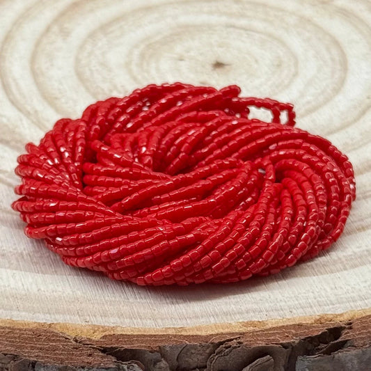 3 Cut 9/0 Beads Opaque Light Red Loose Tri-Cut Beads Preciosa